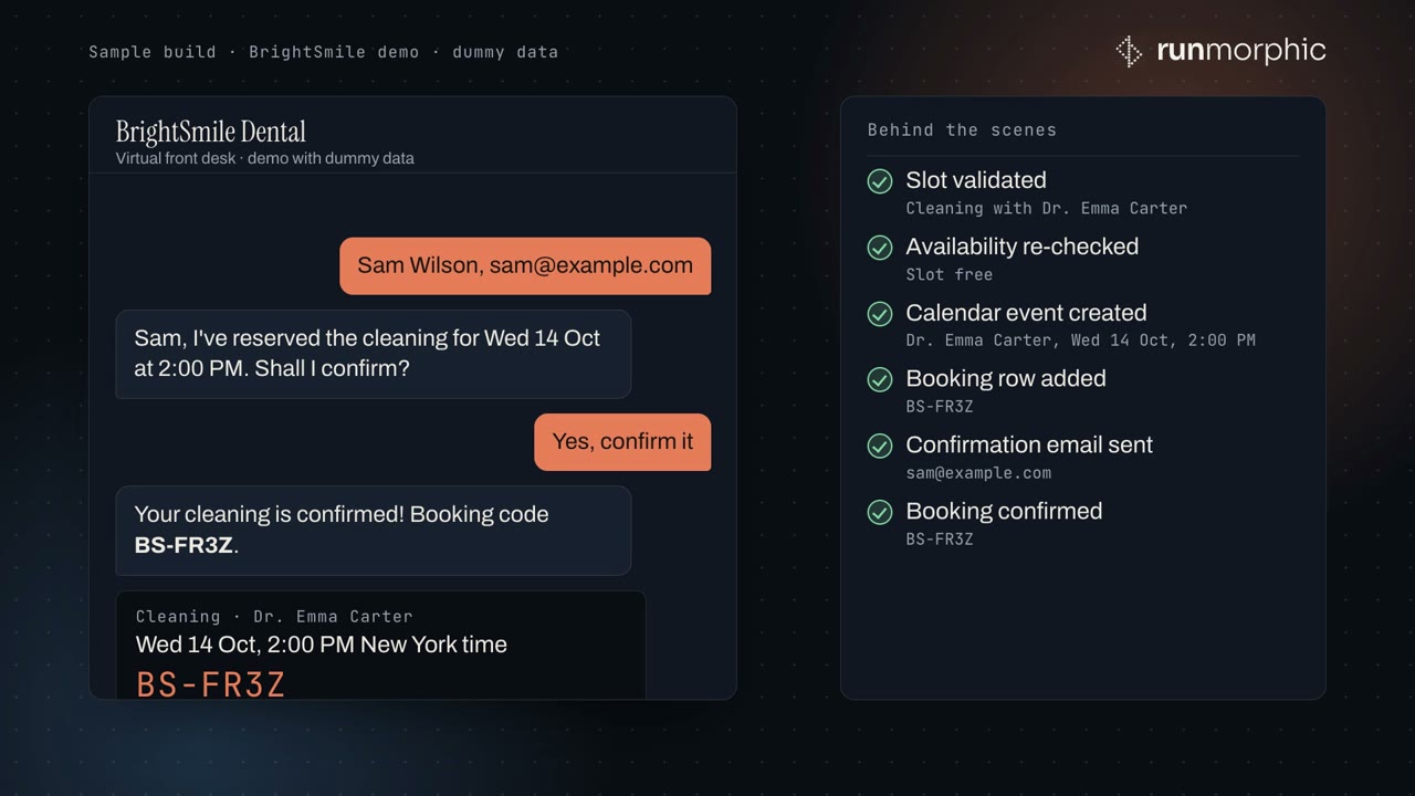 BrightSmile appointment booking demonstration